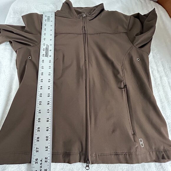 Lucy Womens Brown Full-Zip Active Jacket Large Stretch Lined Lightweight Pockets - Picture 8 of 8